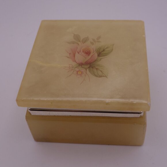 Birks Italy Rose Stone Box - Picture 1 of 15